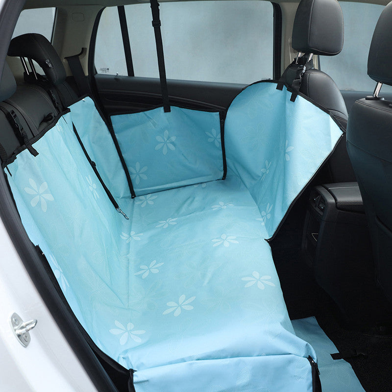 Brown patterned waterproof rear-seat dog hammock
