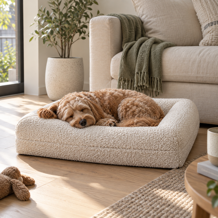 CloudNest Washable Bouclé Bolster Bed