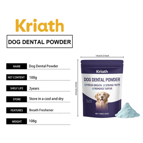 Kriath dog dental powder 100 g pouch and supplier pack details